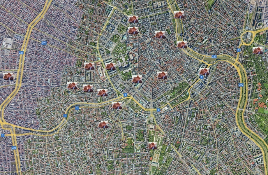 Before Sunrise Vienna map