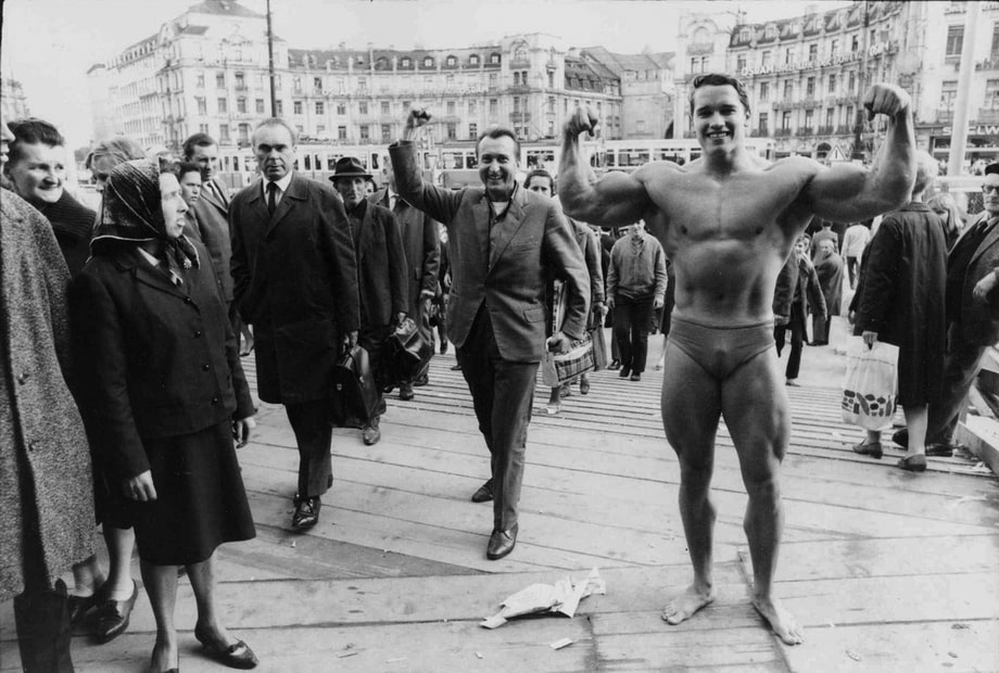Arnold Schwarzenegger at Karsplatz 1968 Munich years