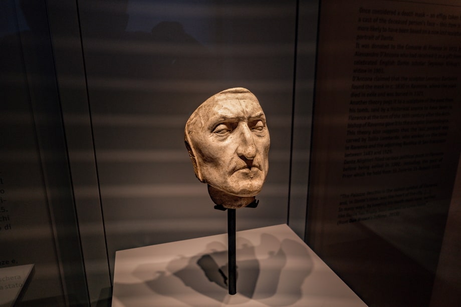 The death mask of Dante in Florence