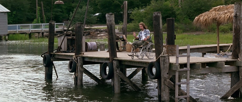Lieutenant Dan as the first officer on the shrimp boat