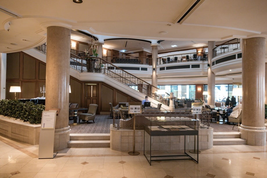 The lobby of the WESTIN GRAND HOTEL in Berlin Jason Bourne