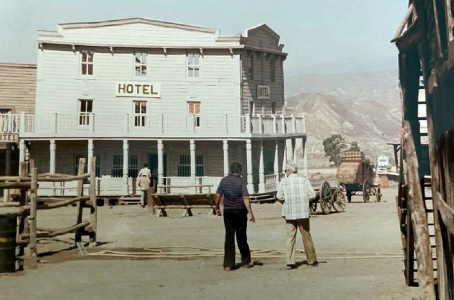 The filming process of A few dollars more movie by Sergio Leone 
