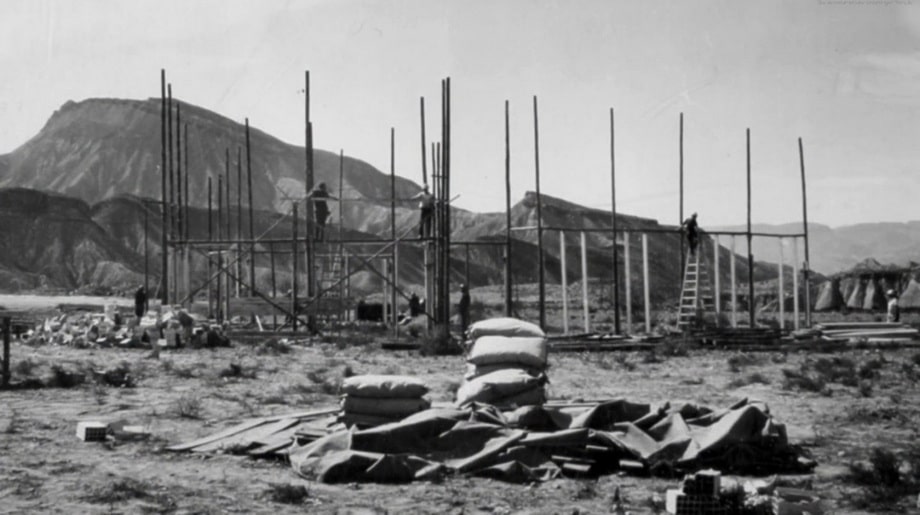 The construction of the Mini Hollywood village in Almeria