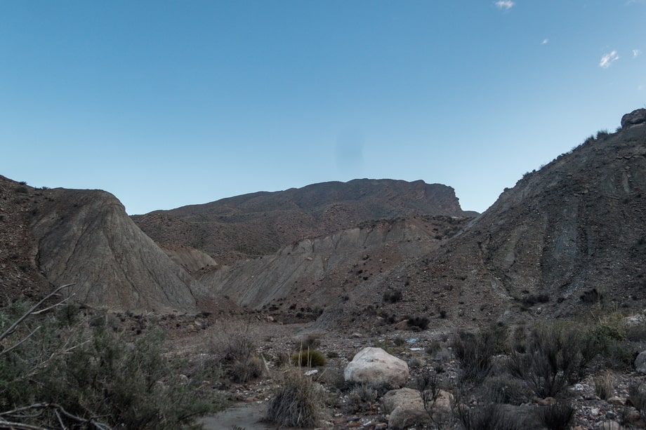 Racing to get to Marisol's house. Filming locations in Tabernas 