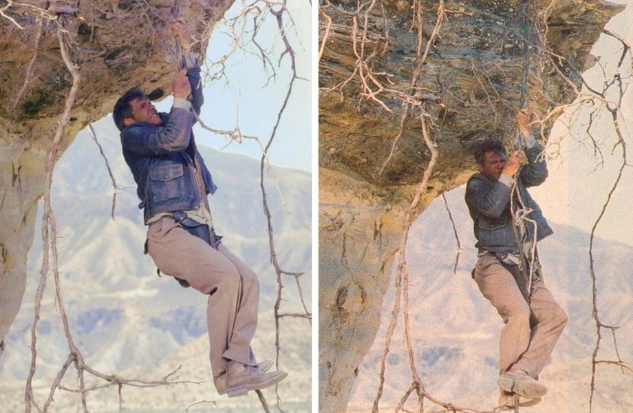 Harrison Ford and the cliff scene