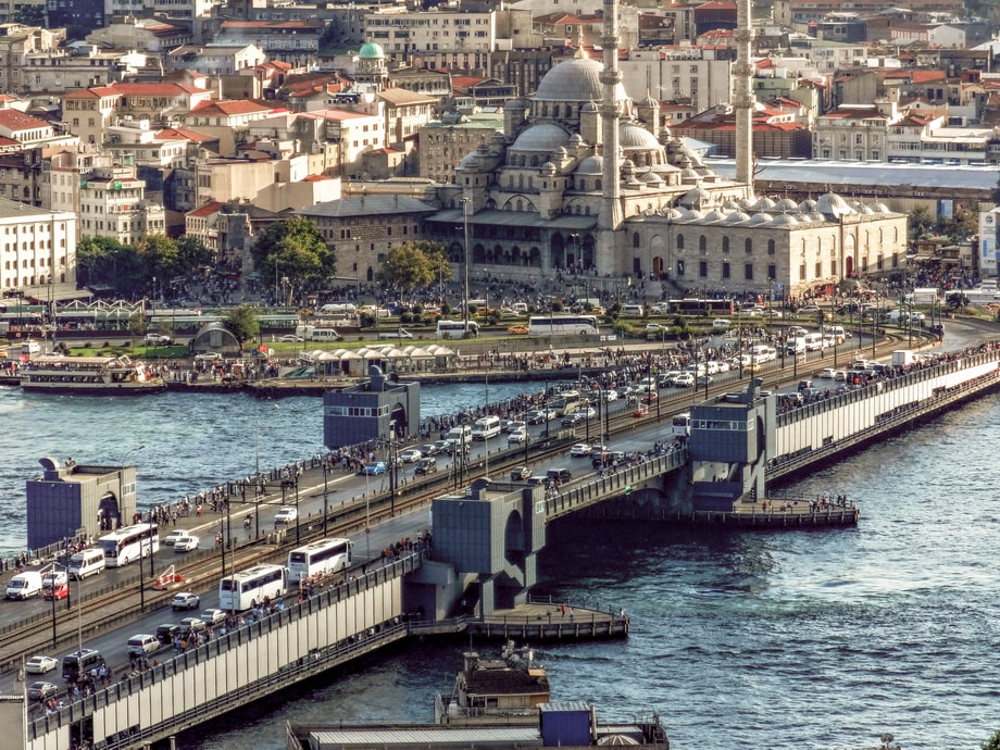 Galata Bridge and New Mosquae in Istanbul