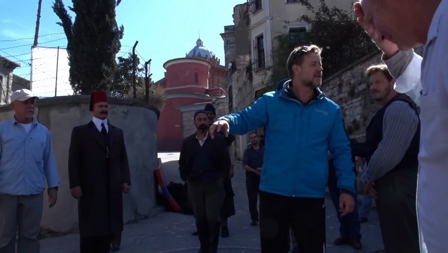 Russel Crowe while filming the Water Diviner 