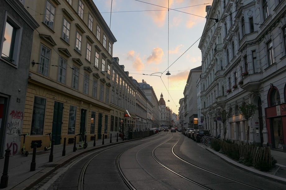 Siebensterngasse Street in Vienna, Austria