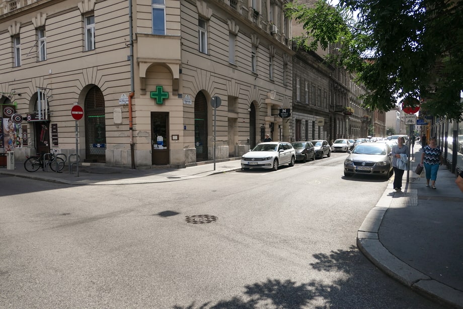 Nemet Street and Rakoczi Square Budapest
