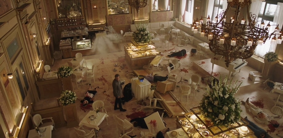 Spy who dumped me cafe scene