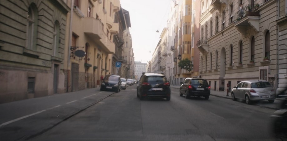 Car chase scene filmed in Budapest