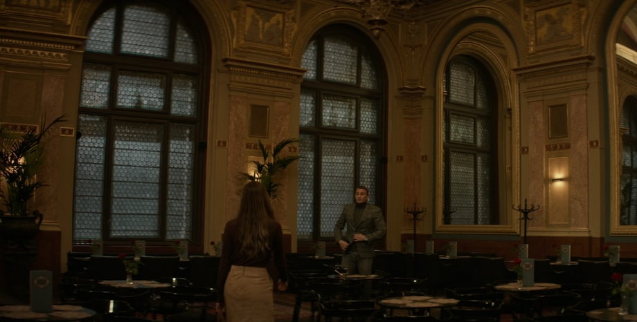 Meeting with an uncle Red Sparrow scene