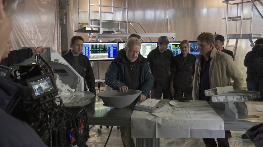 Ridley Scott on the set of The Martian in Budapest
