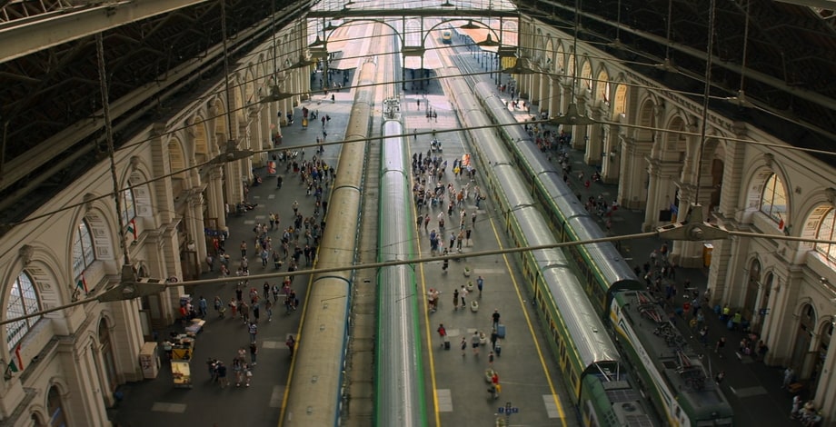 Natasha Romanova at the train station of Budapest