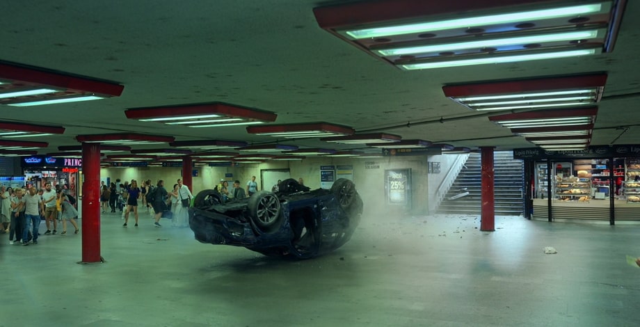 Black widow metro station scene