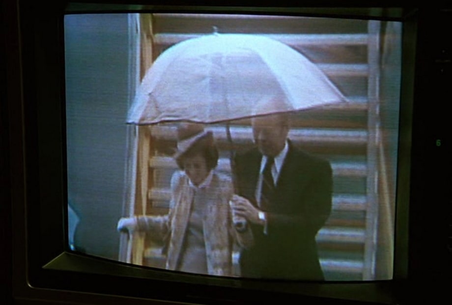President Gerald Ford will stumble on the bottom step